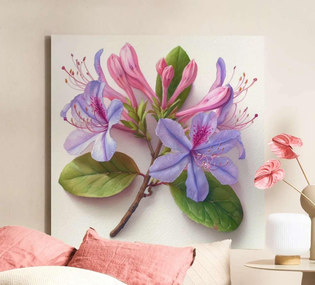 Fiore di caprifoglio 3 tela con Cornice a cassetta da Bold Blooms