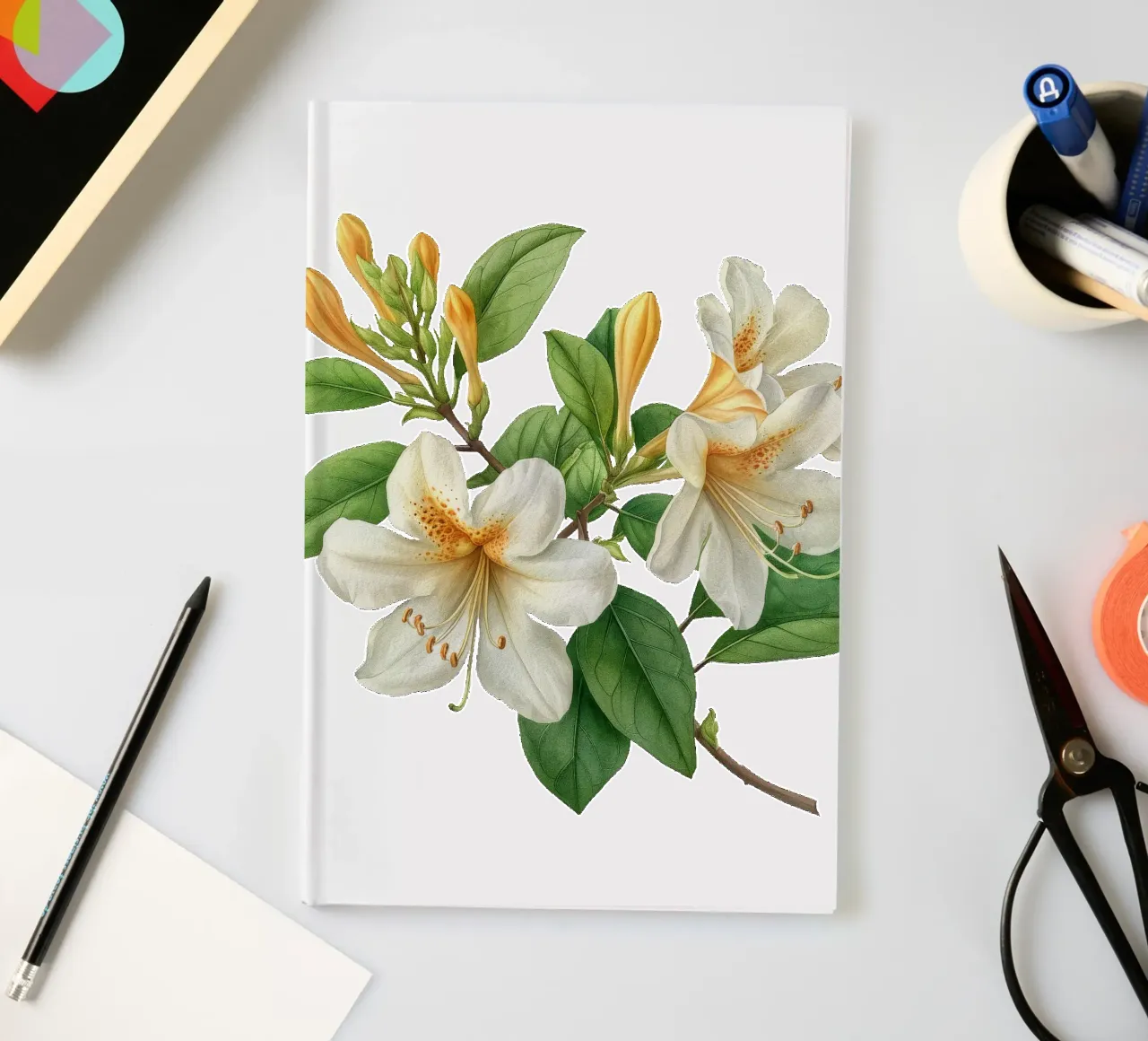Honeysuckle Flower 4 notebook by Bold Blooms