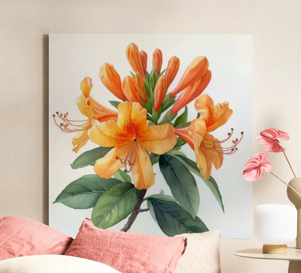 Fiore di caprifoglio 1 tela con Cornice a cassetta da Bold Blooms