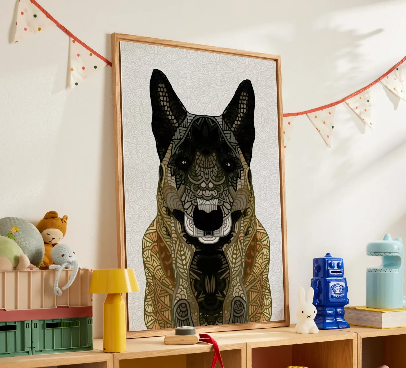 Malinois - Belgian Shepherd acryl van Angelika Parker