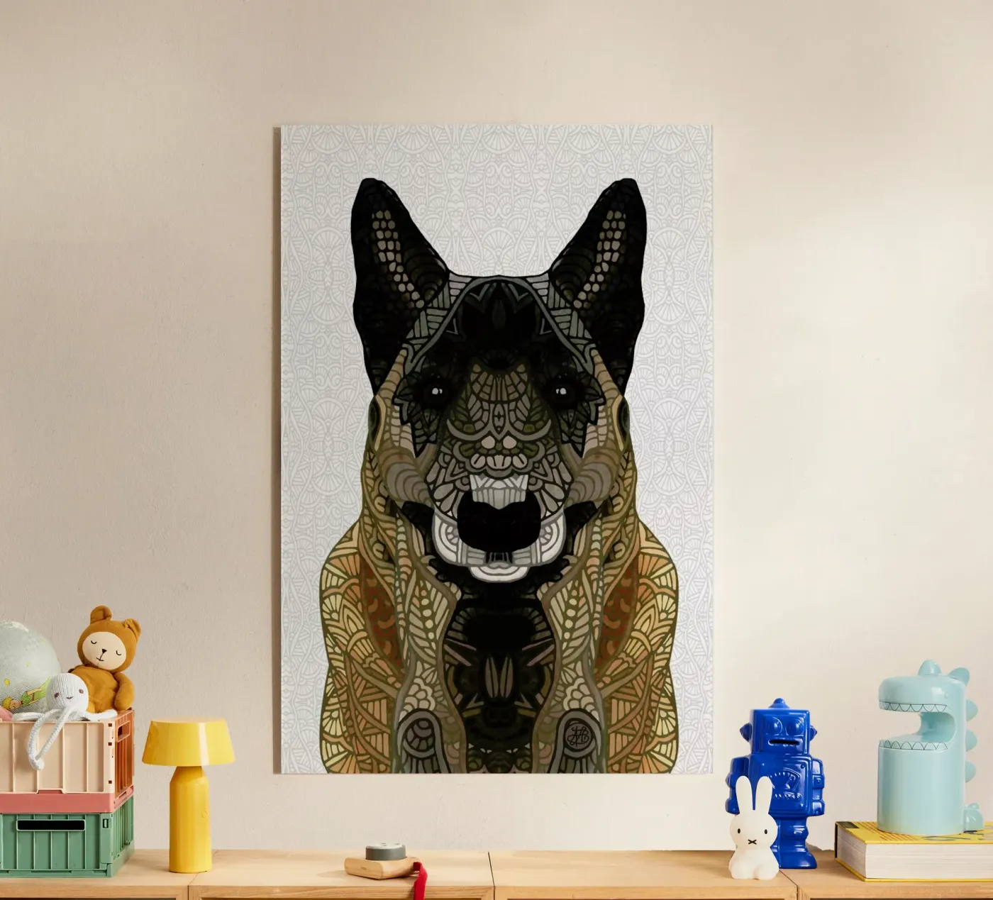 Malinois - Belgian Shepherd acryl van Angelika Parker