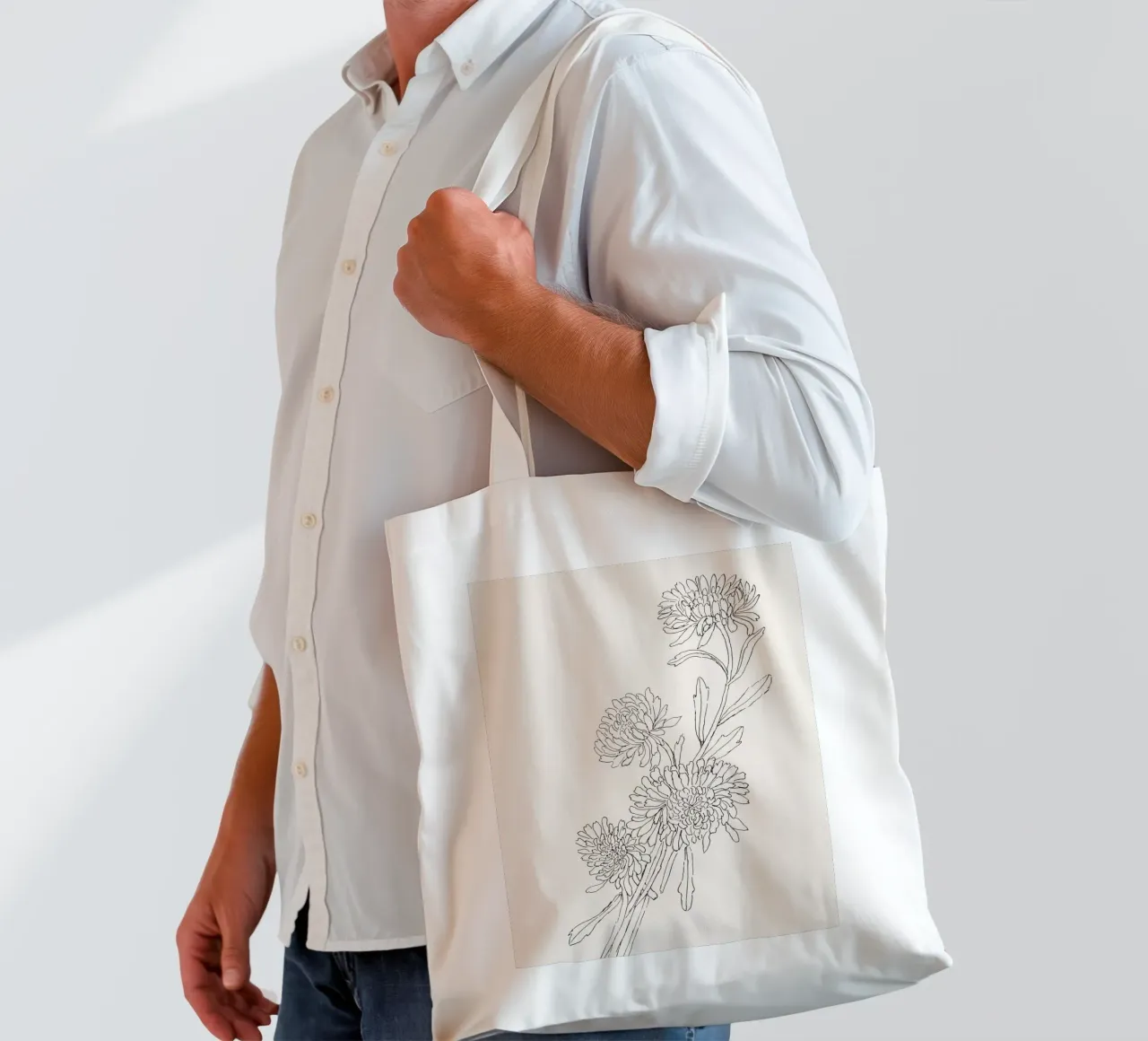 Chrysanths Sketch no. 2 borsa in juta da apoloprints