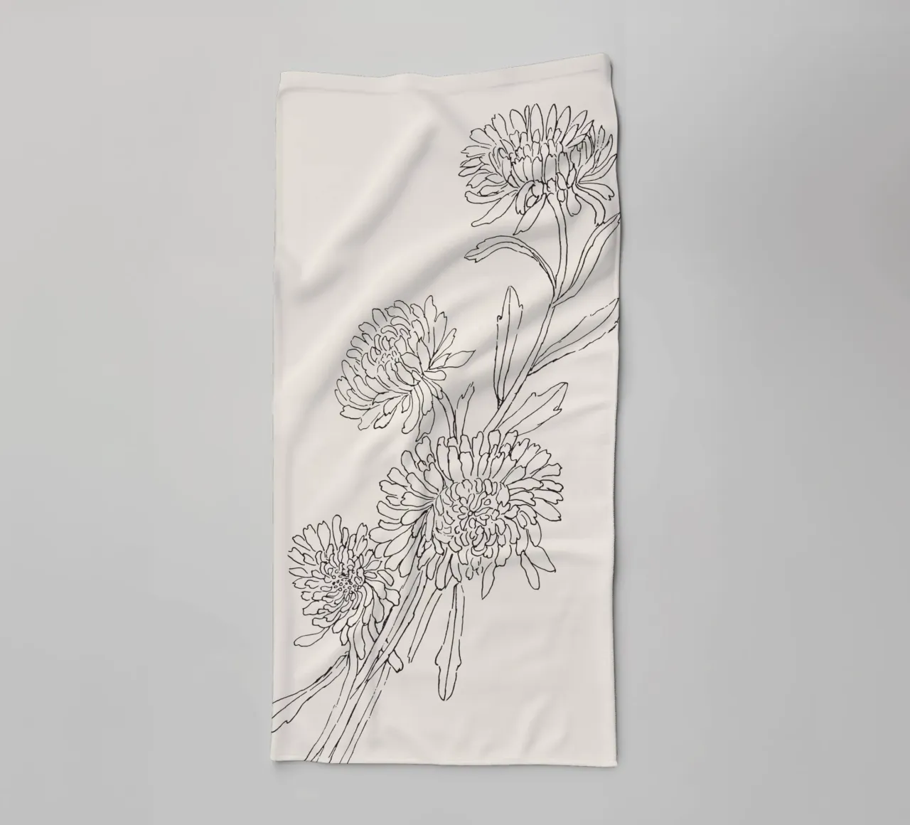 Chrysanths Sketch no. 2 asciugamano da bagno da apoloprints