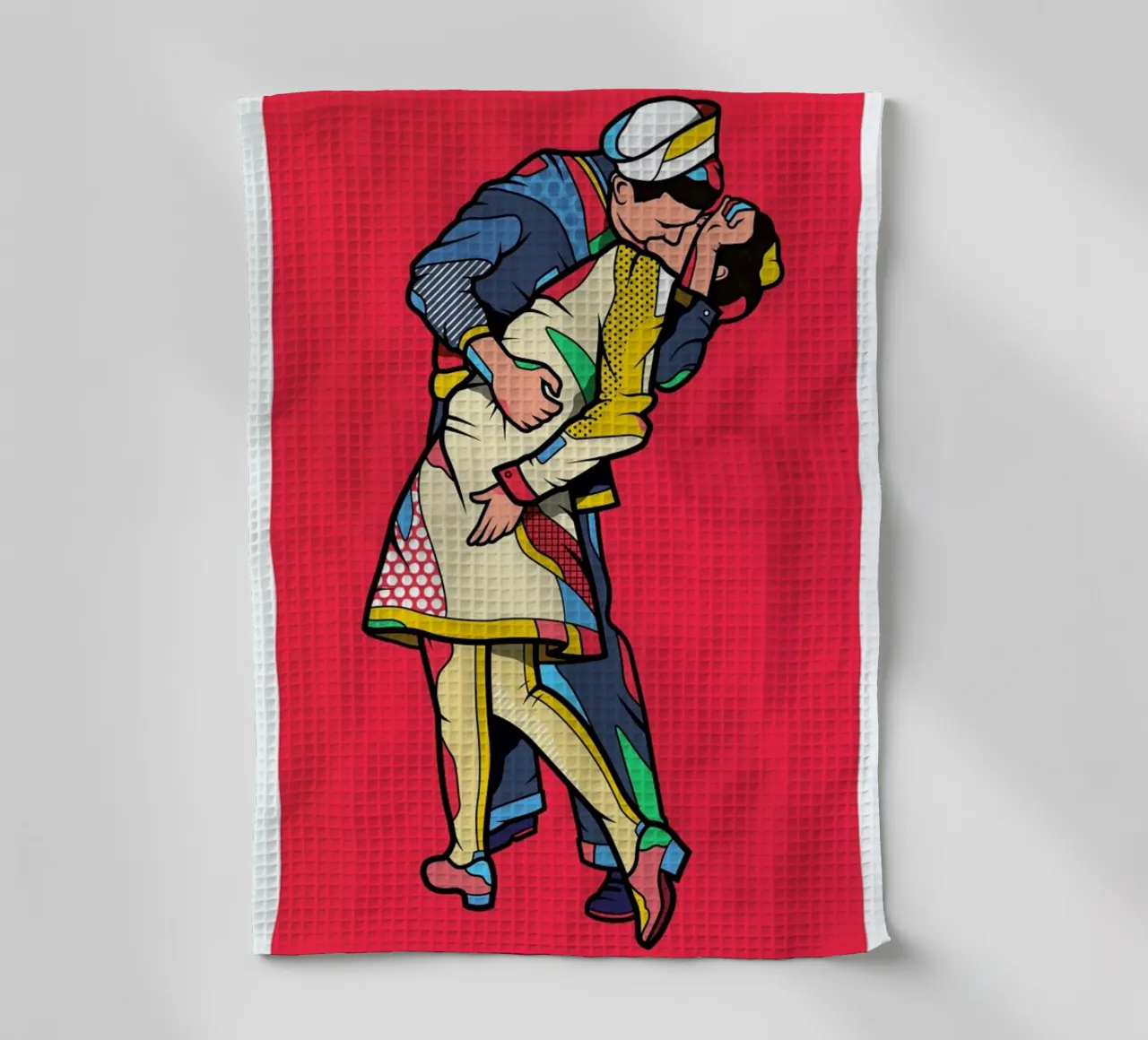 Kiss tea towel by Van Orton Design