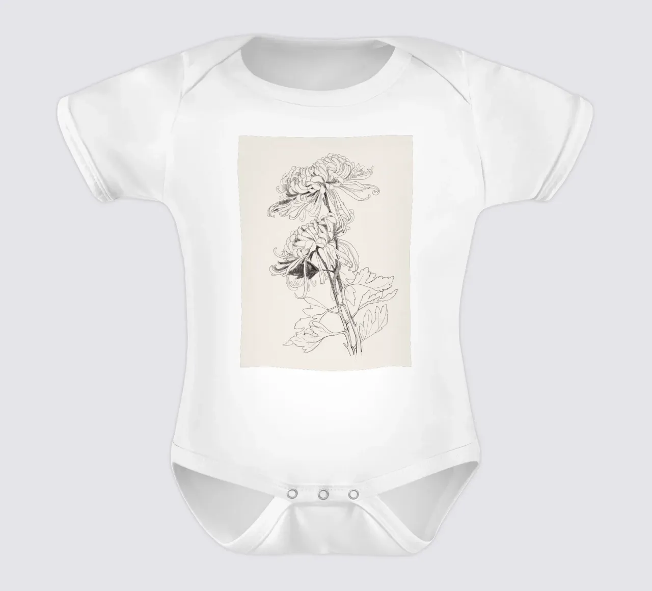 Chrysanths Sketch no. 1 body neonato maniche corte da apoloprints