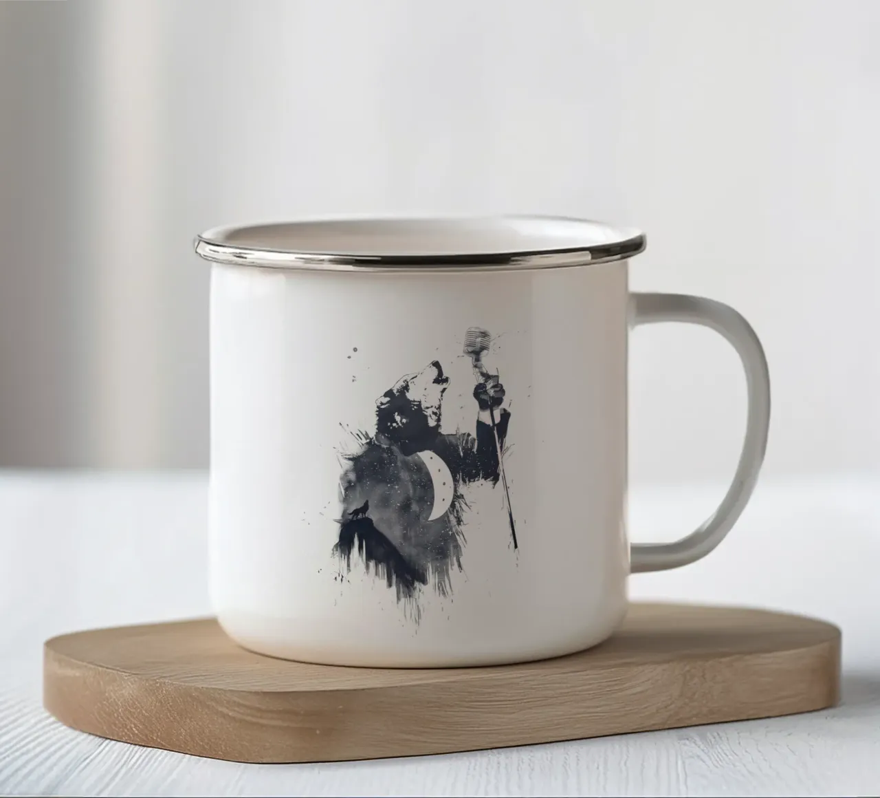 Wolf Song tazza in smalto da Balazs Solti