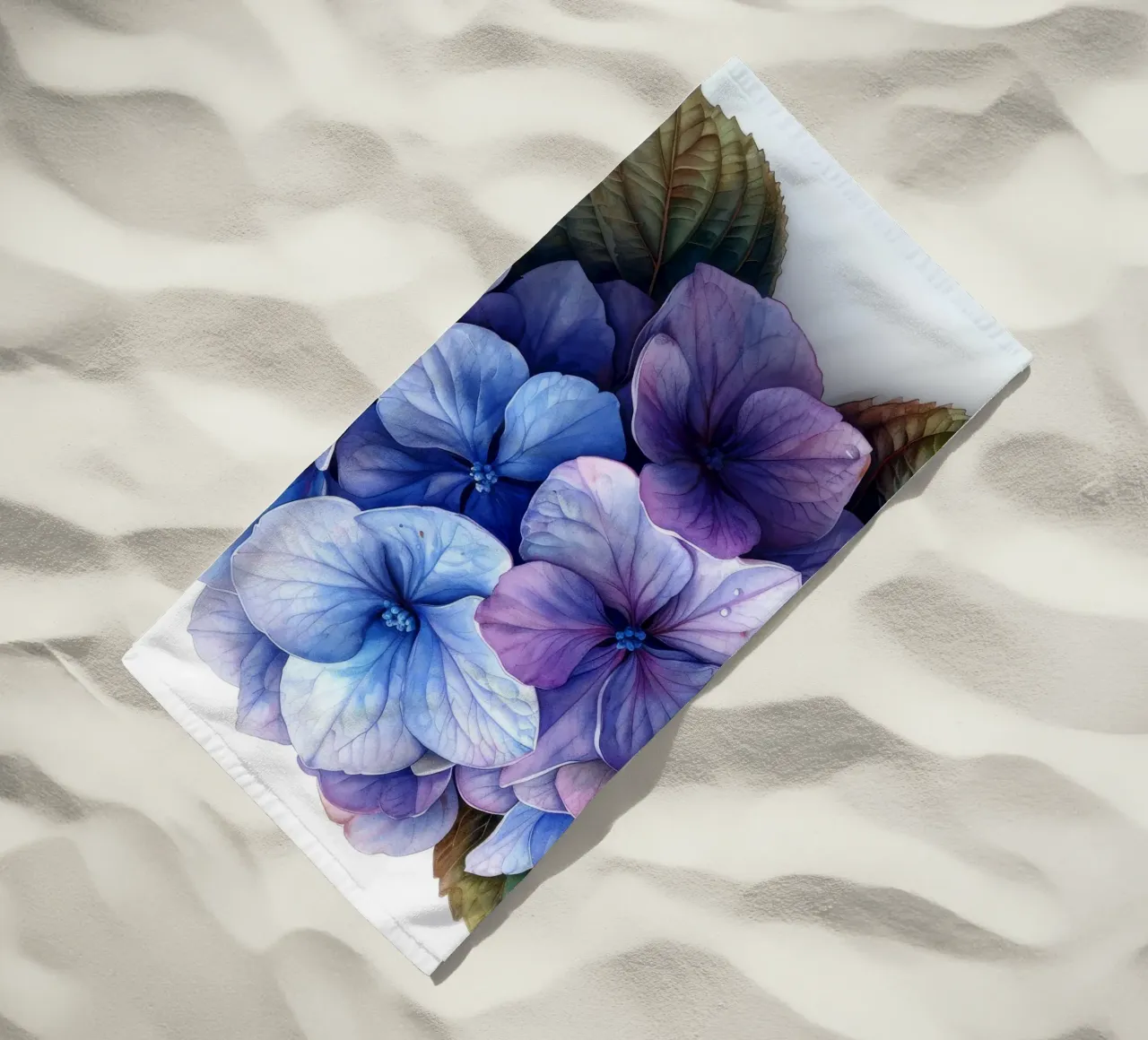 Hydrangea Flower 3 beach towel by Bold Blooms
