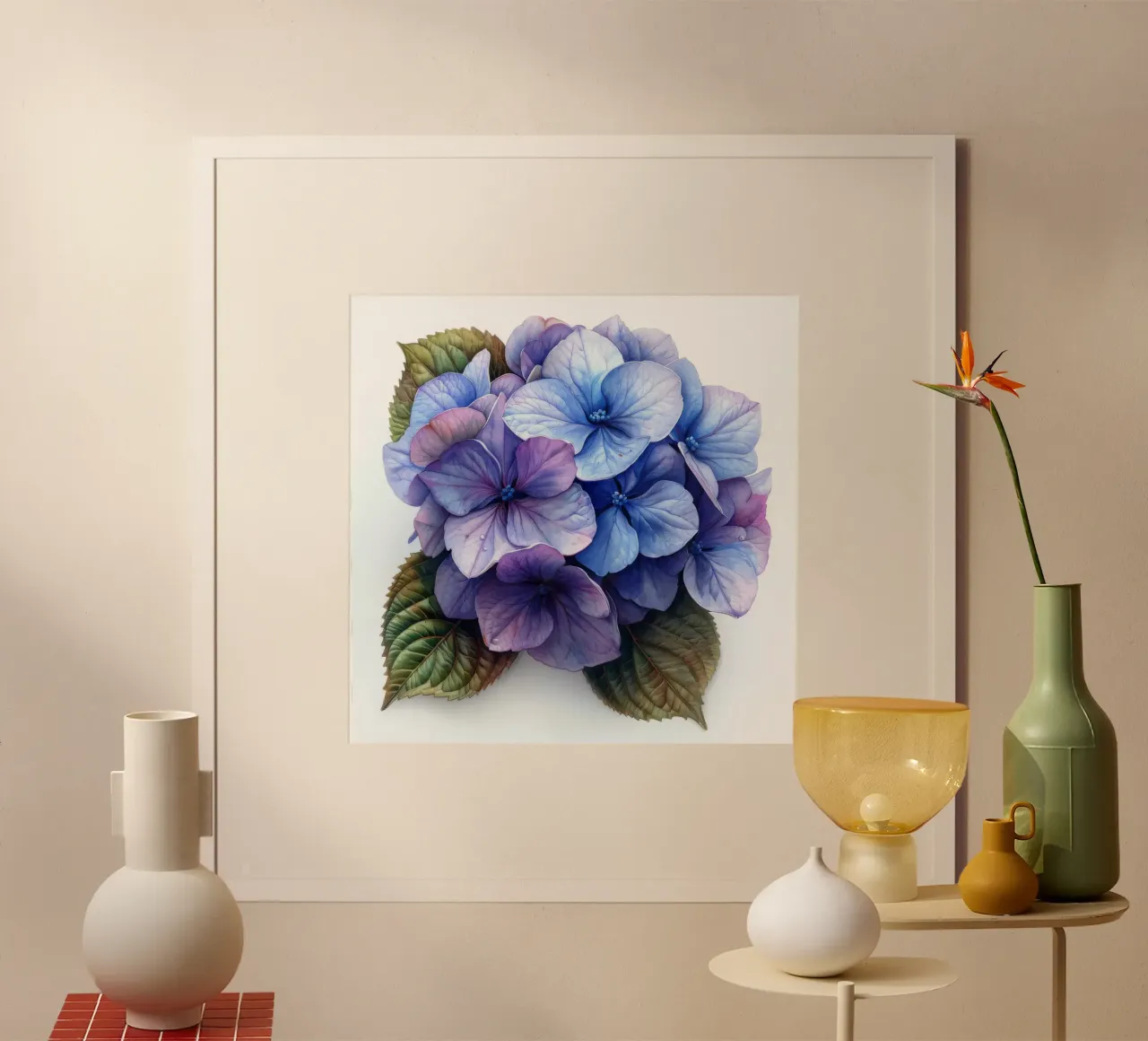 Fiore di ortensia 3 poster con telaio in alluminio da Bold Blooms