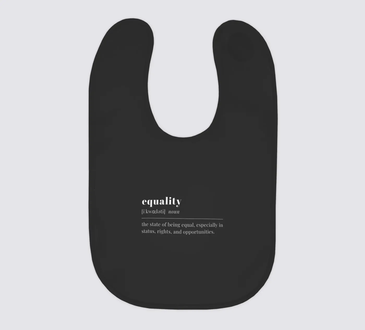 equality (white text) baby bib by pilotpegasus