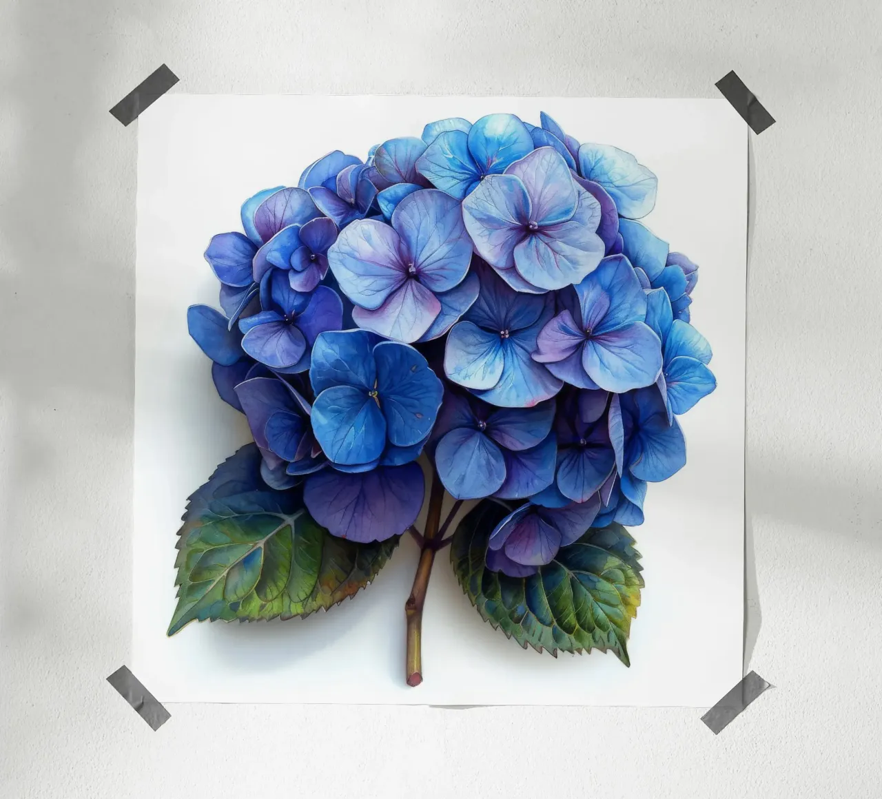 Fiore di ortensia 4 poster con telaio in plastica da Bold Blooms