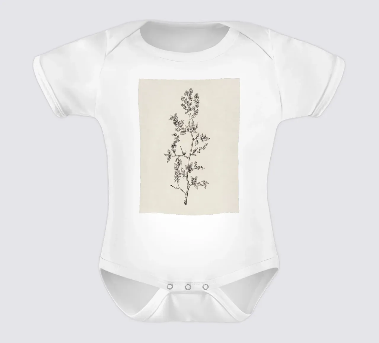 Ceanothus Wildflower Sketch no. 2 body neonato maniche corte da apoloprints