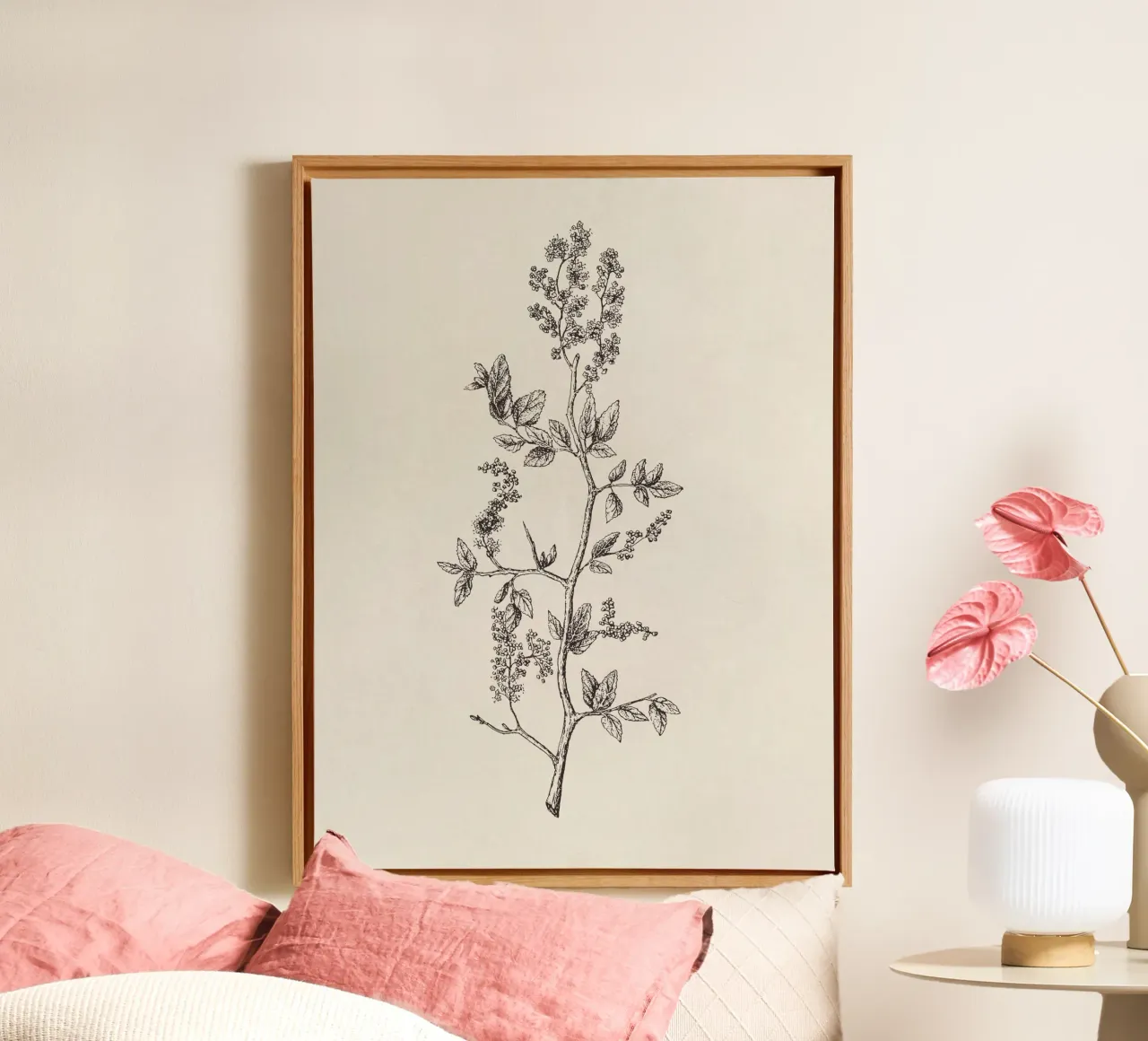 Ceanothus Wildflower Sketch no. 2 canvas met Baklijst van apoloprints