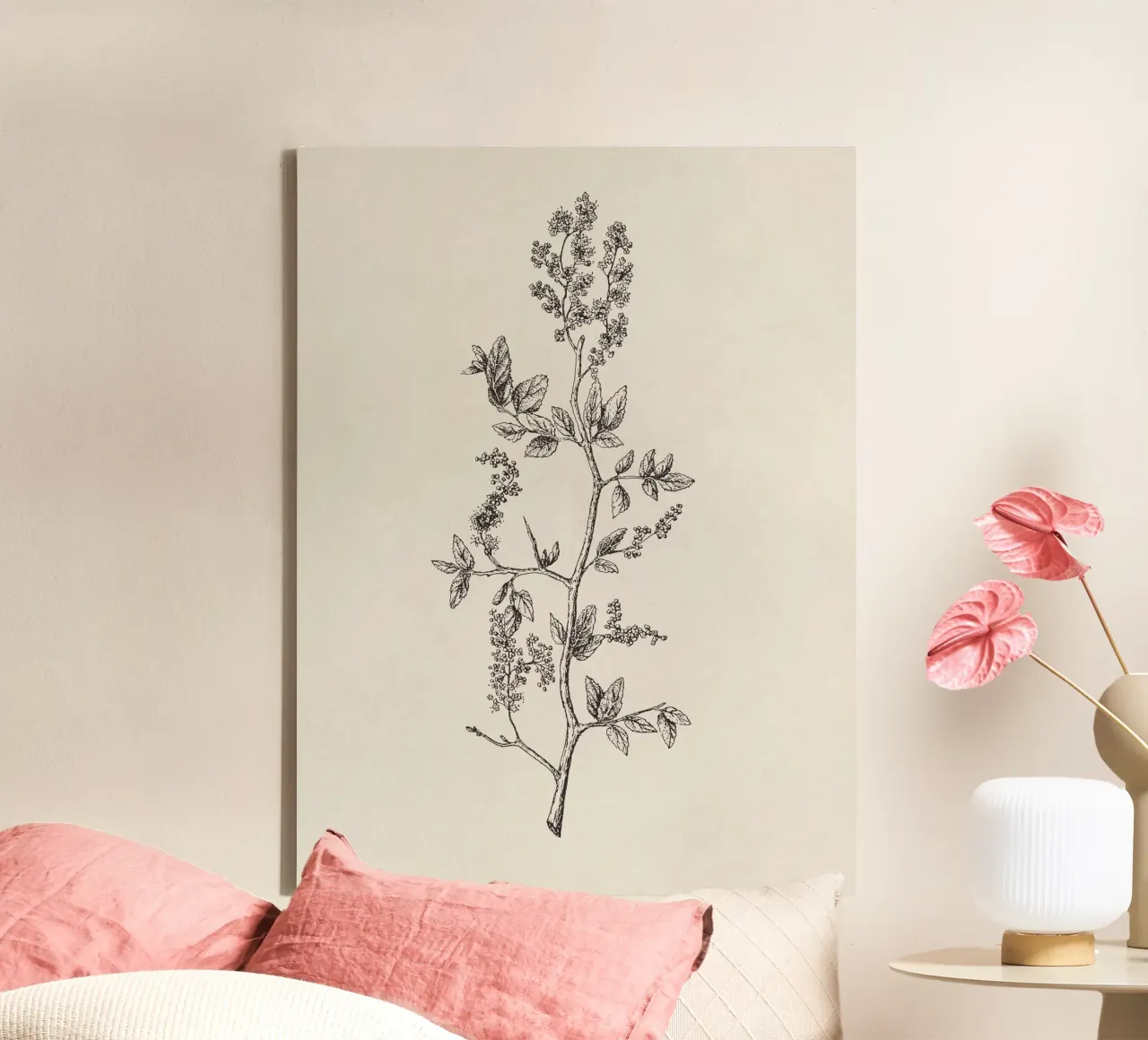 Ceanothus Wildflower Sketch no. 2 canvas met Baklijst van apoloprints