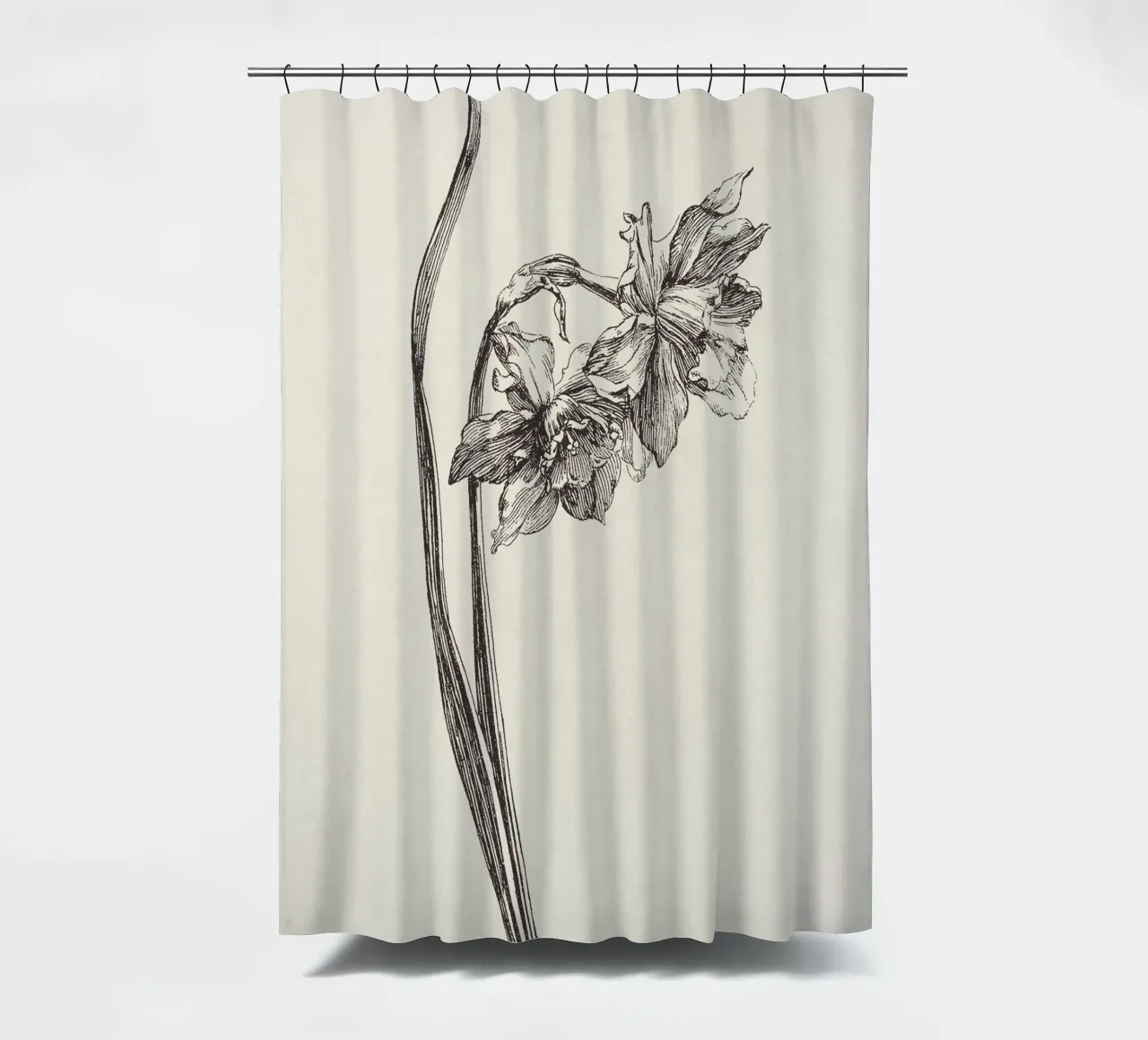 Daffodil Flower Sketch no. 2 tenda da doccia da apoloprints