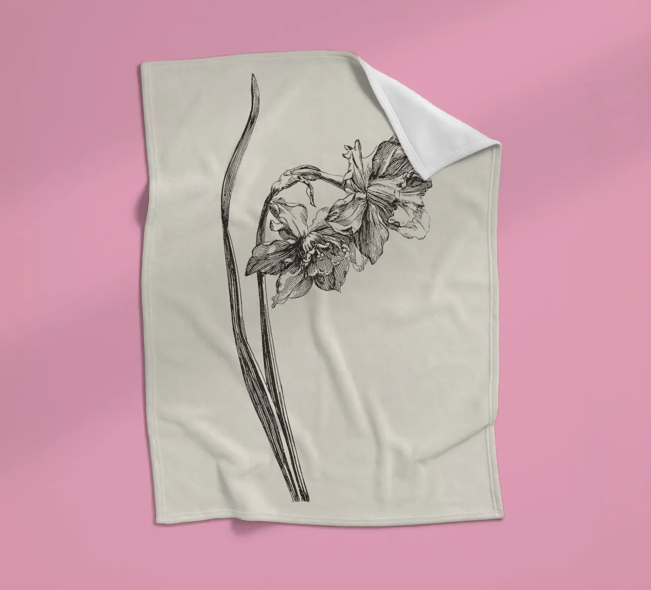 Daffodil Flower Sketch no. 2 coperta in pile da apoloprints
