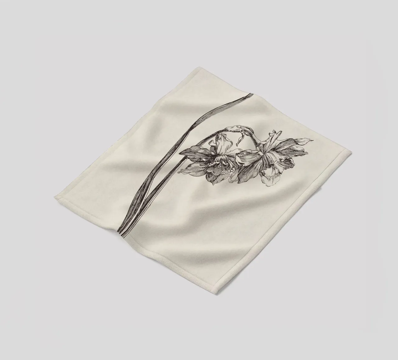 Daffodil Flower Sketch no. 2 coperta in pile da apoloprints