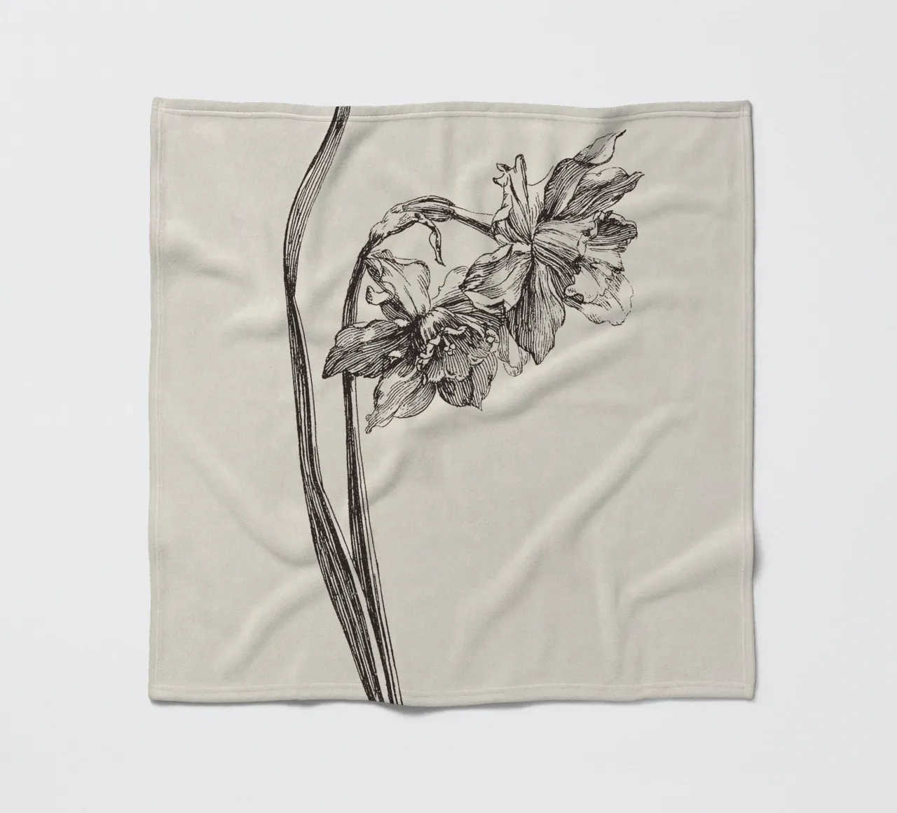 Daffodil Flower Sketch no. 2 coperta in pile da apoloprints