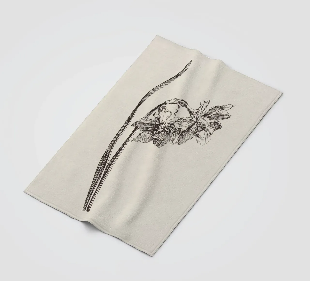 Daffodil Flower Sketch no. 2 coperta in pile da apoloprints