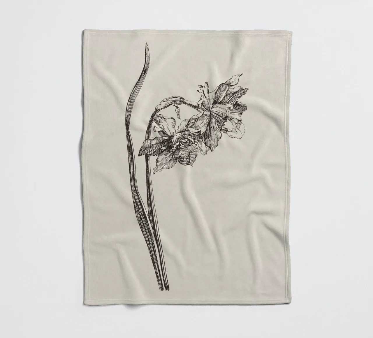 Daffodil Flower Sketch no. 2 coperta in pile da apoloprints