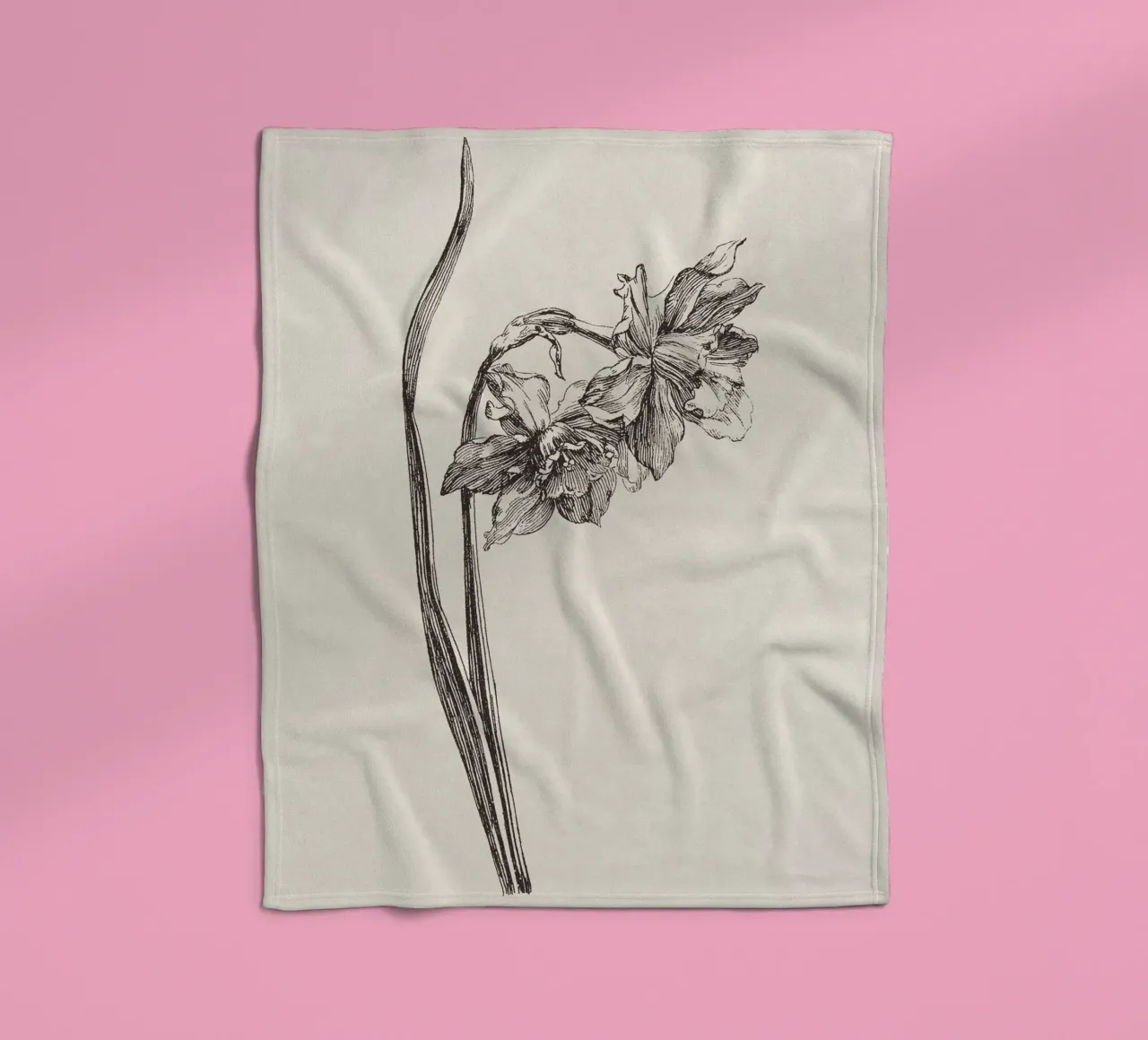 Daffodil Flower Sketch no. 2 coperta in pile da apoloprints