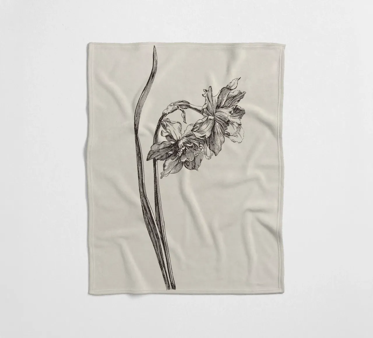 Daffodil Flower Sketch no. 2 coperta in pile da apoloprints