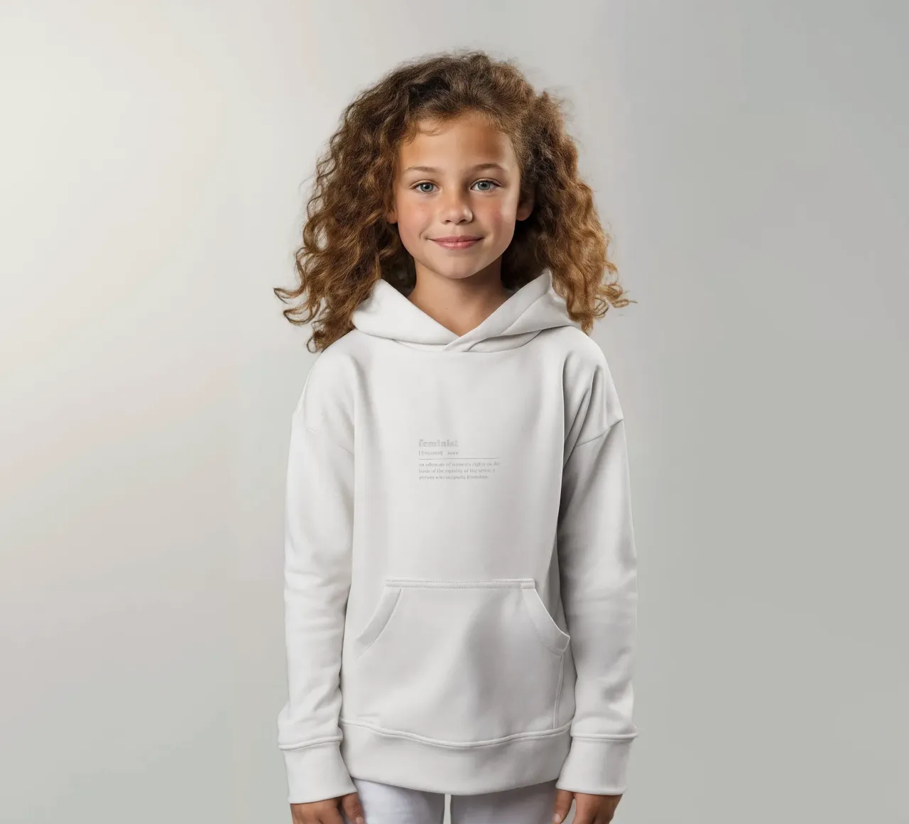 feminist (white text) kids hoodie by pilotpegasus