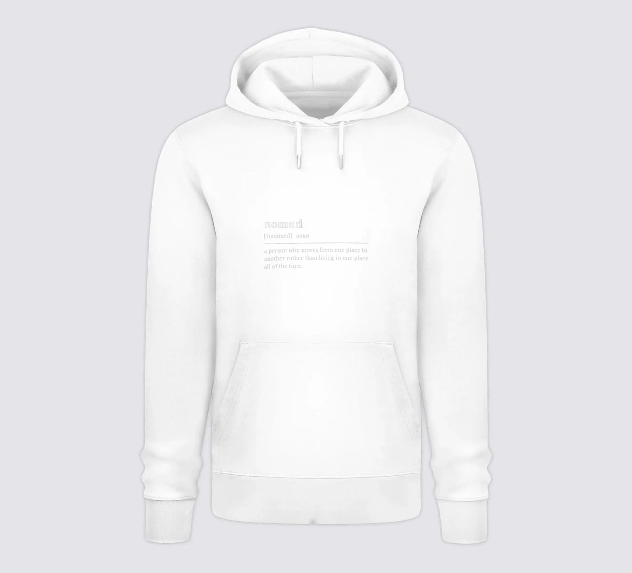 nomad (white text) felpa con cappuccio da pilotpegasus