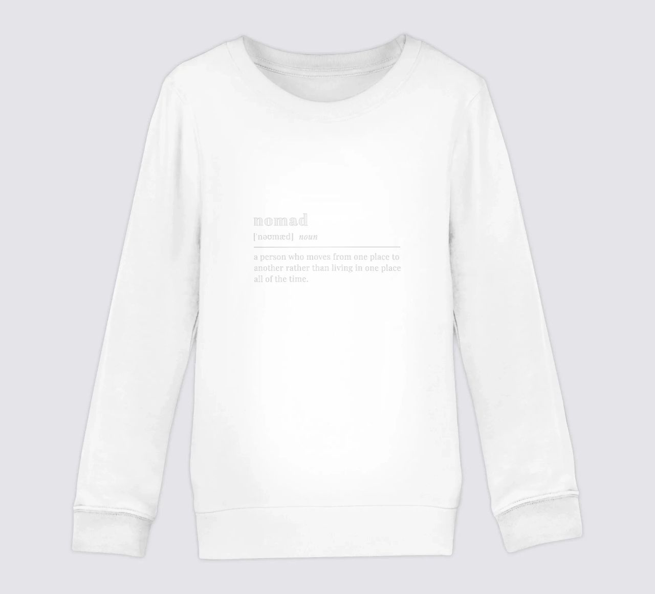 nomad (white text) felpa bambino da pilotpegasus