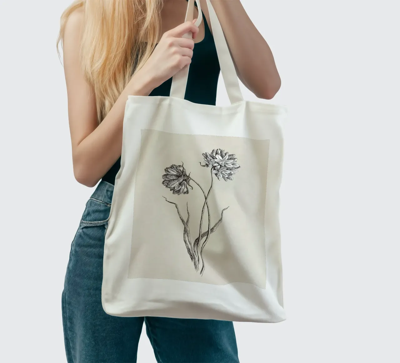 Cluster Lilies Sketch borsa in juta da apoloprints