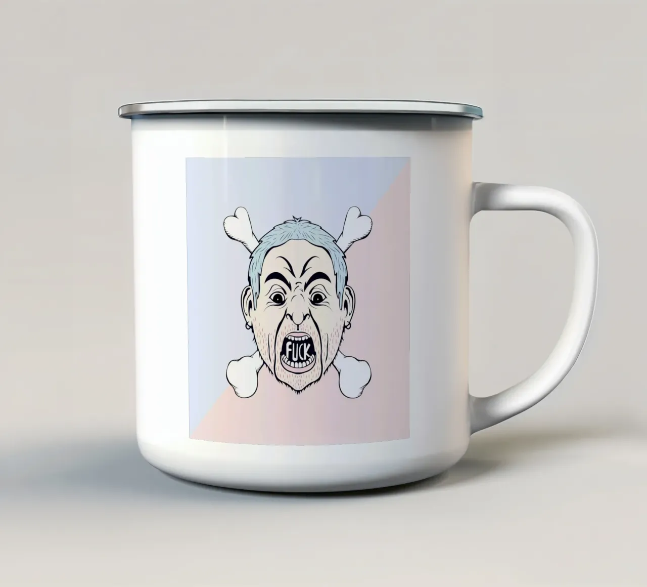 Fxxk taza de esmalte de Ruei