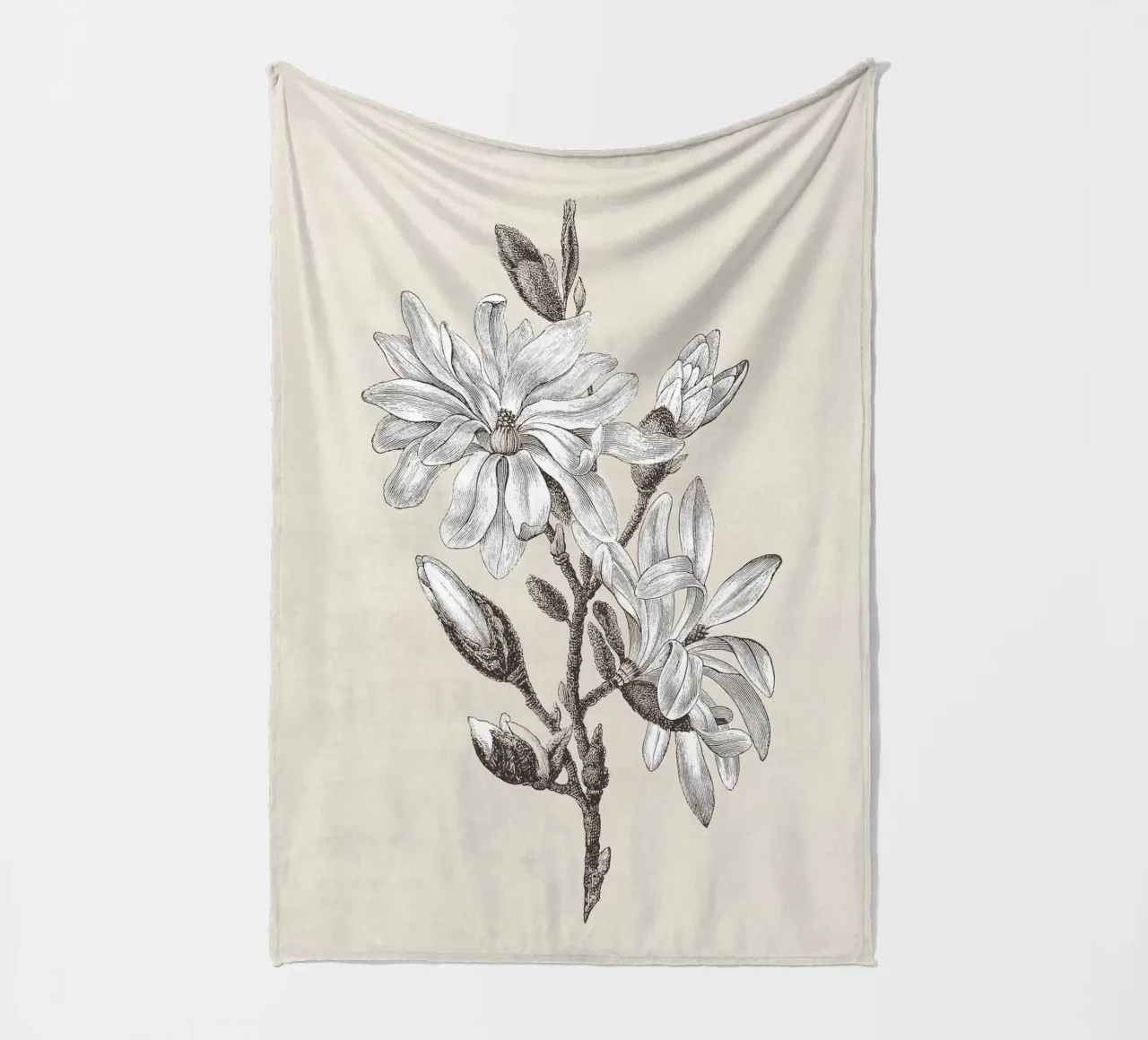 Magnolia Flower Sketch no. 2 coperta in pile da apoloprints