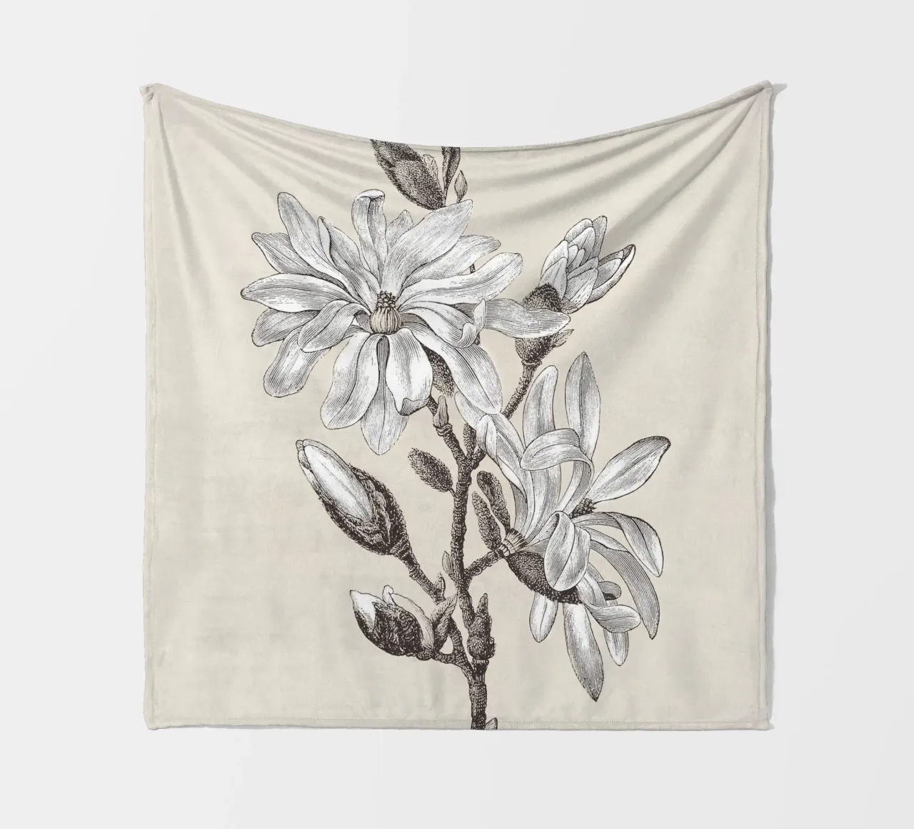 Magnolia Flower Sketch no. 2 coperta in pile da apoloprints