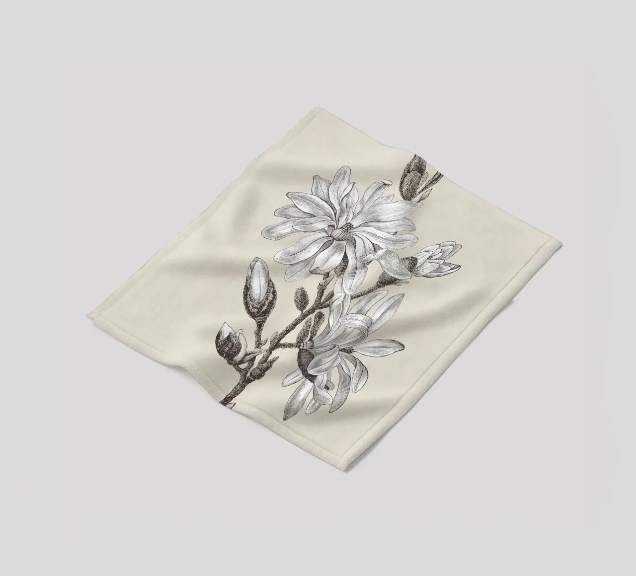 Magnolia Flower Sketch no. 2 coperta in pile da apoloprints