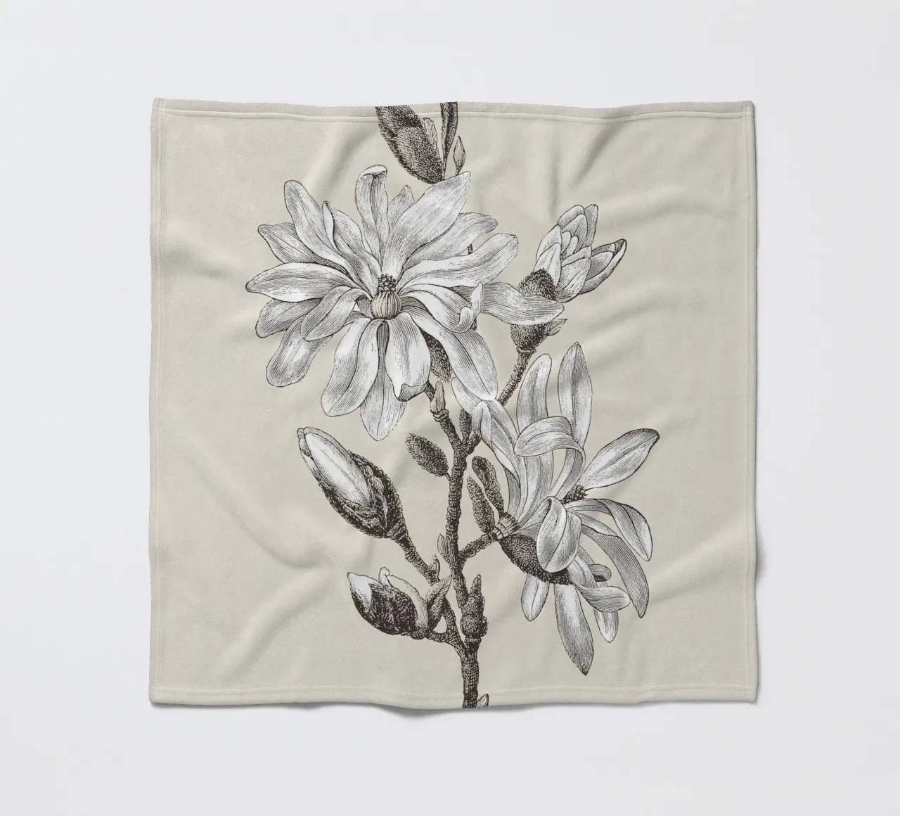 Magnolia Flower Sketch no. 2 coperta in pile da apoloprints