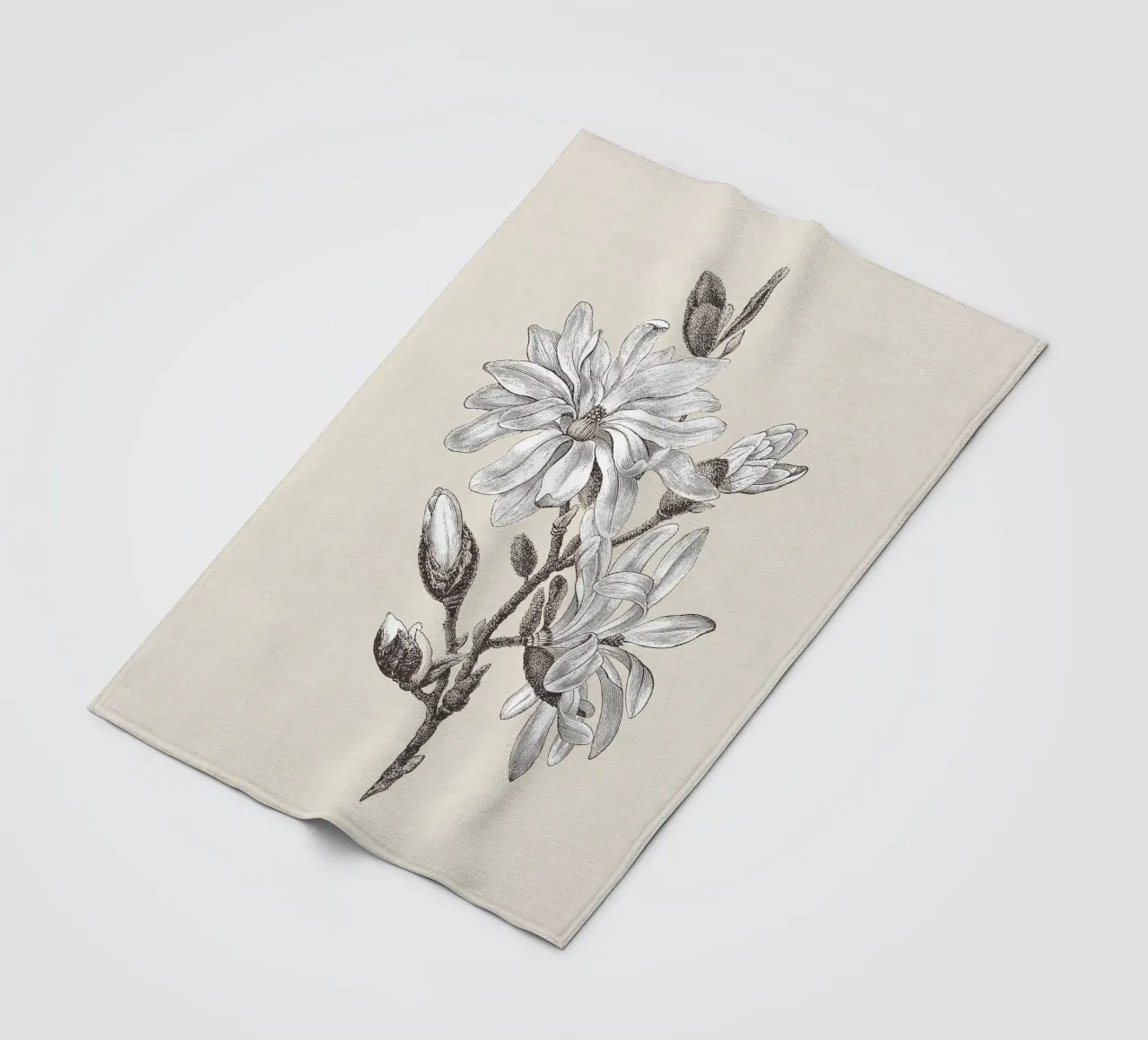 Magnolia Flower Sketch no. 2 coperta in pile da apoloprints
