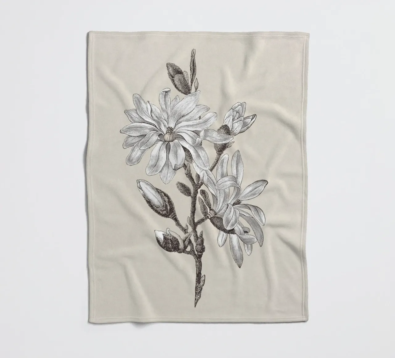Magnolia Flower Sketch no. 2 coperta in pile da apoloprints