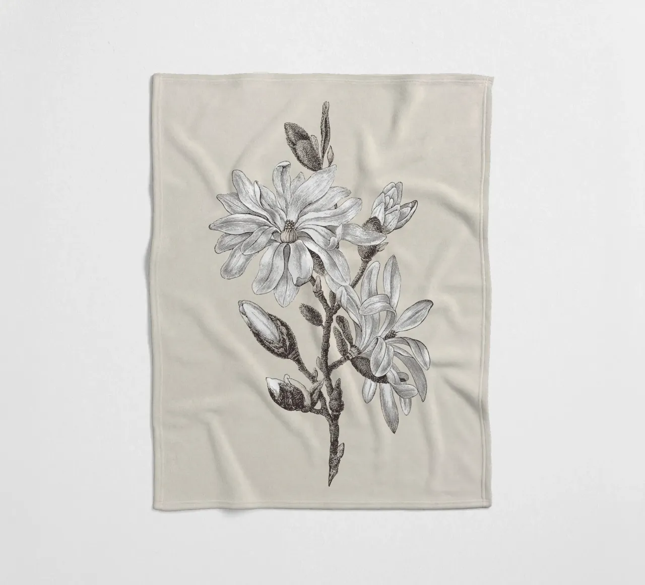 Magnolia Flower Sketch no. 2 coperta in pile da apoloprints