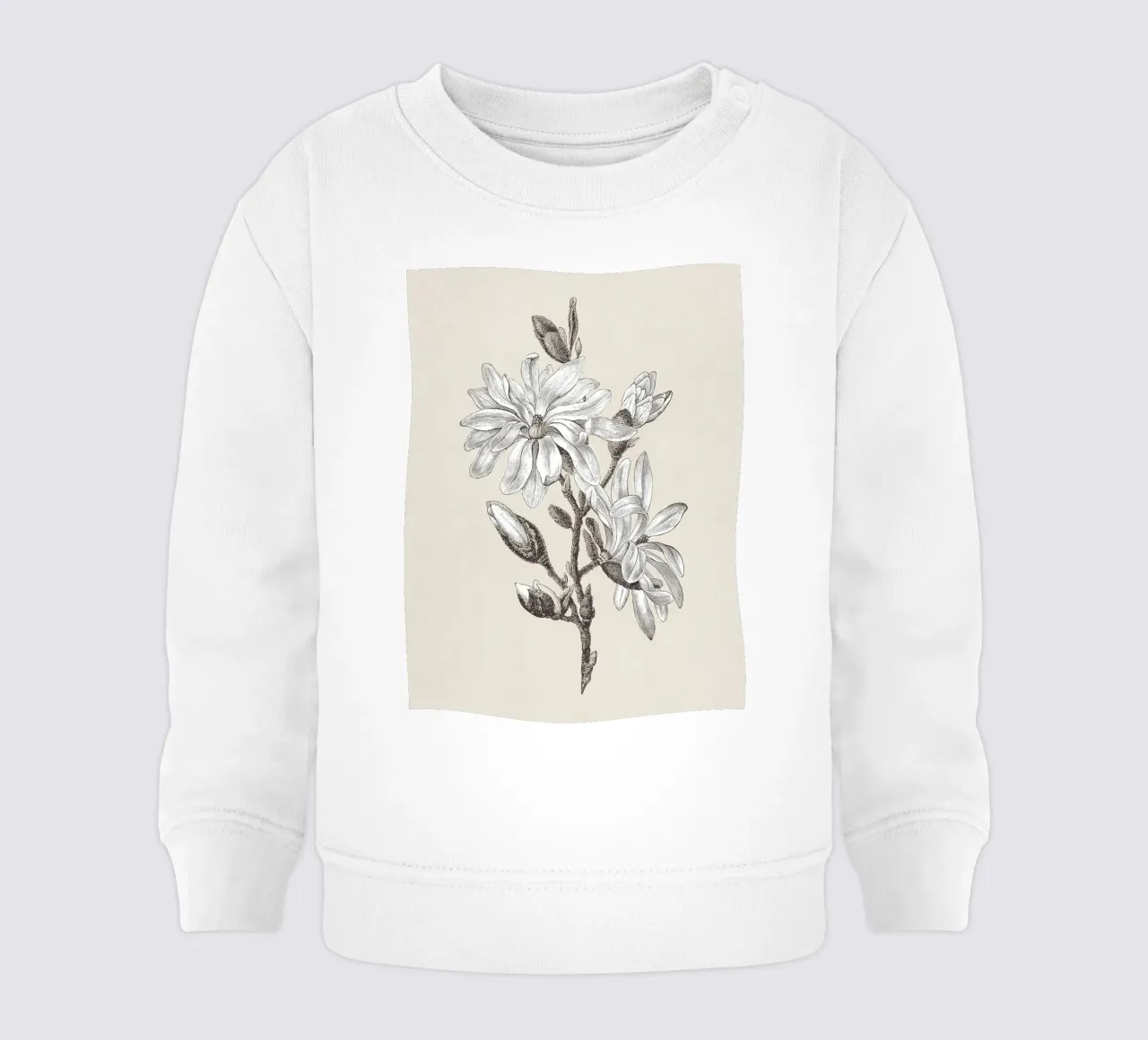 Magnolia Flower Sketch no. 2 felpa neonato da apoloprints