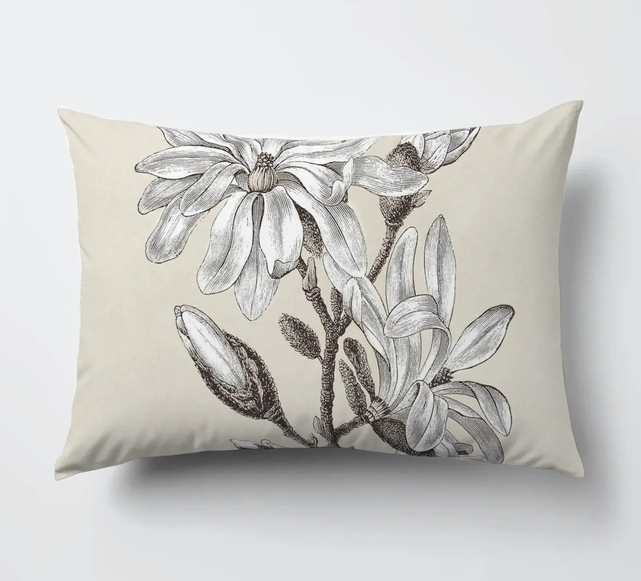 Magnolia Flower Sketch no. 2 cuscino da apoloprints