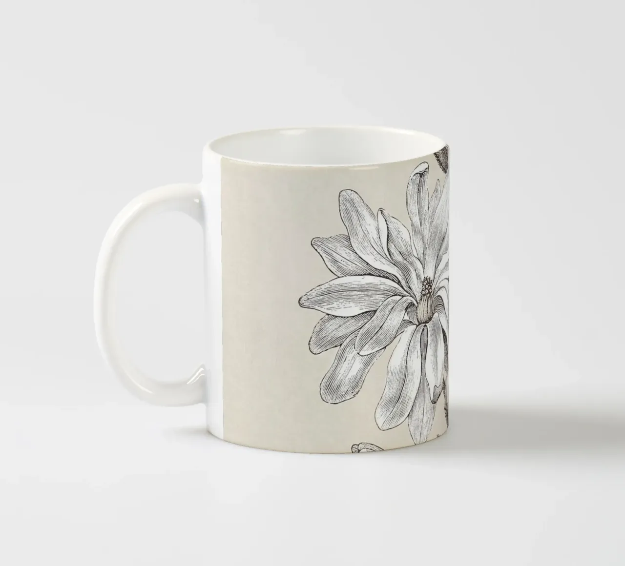 Magnolia Flower Sketch no. 2 tazza in ceramica da apoloprints