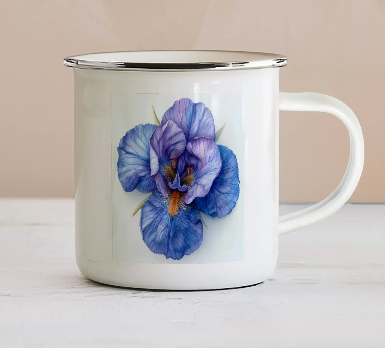 Fiore di iris 2 tazza in smalto da Bold Blooms