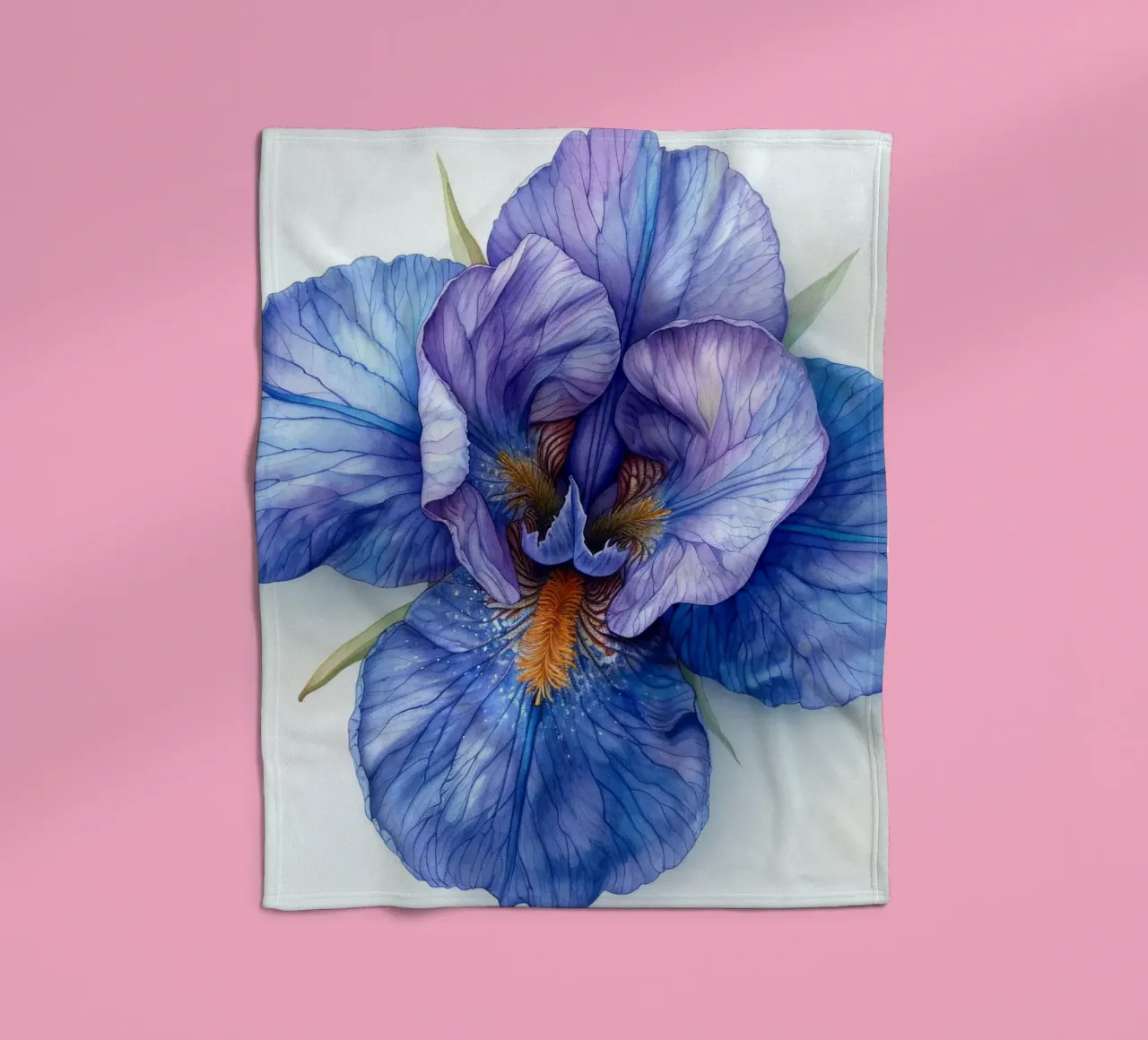 Fiore di iris 2 coperta in pile da Bold Blooms
