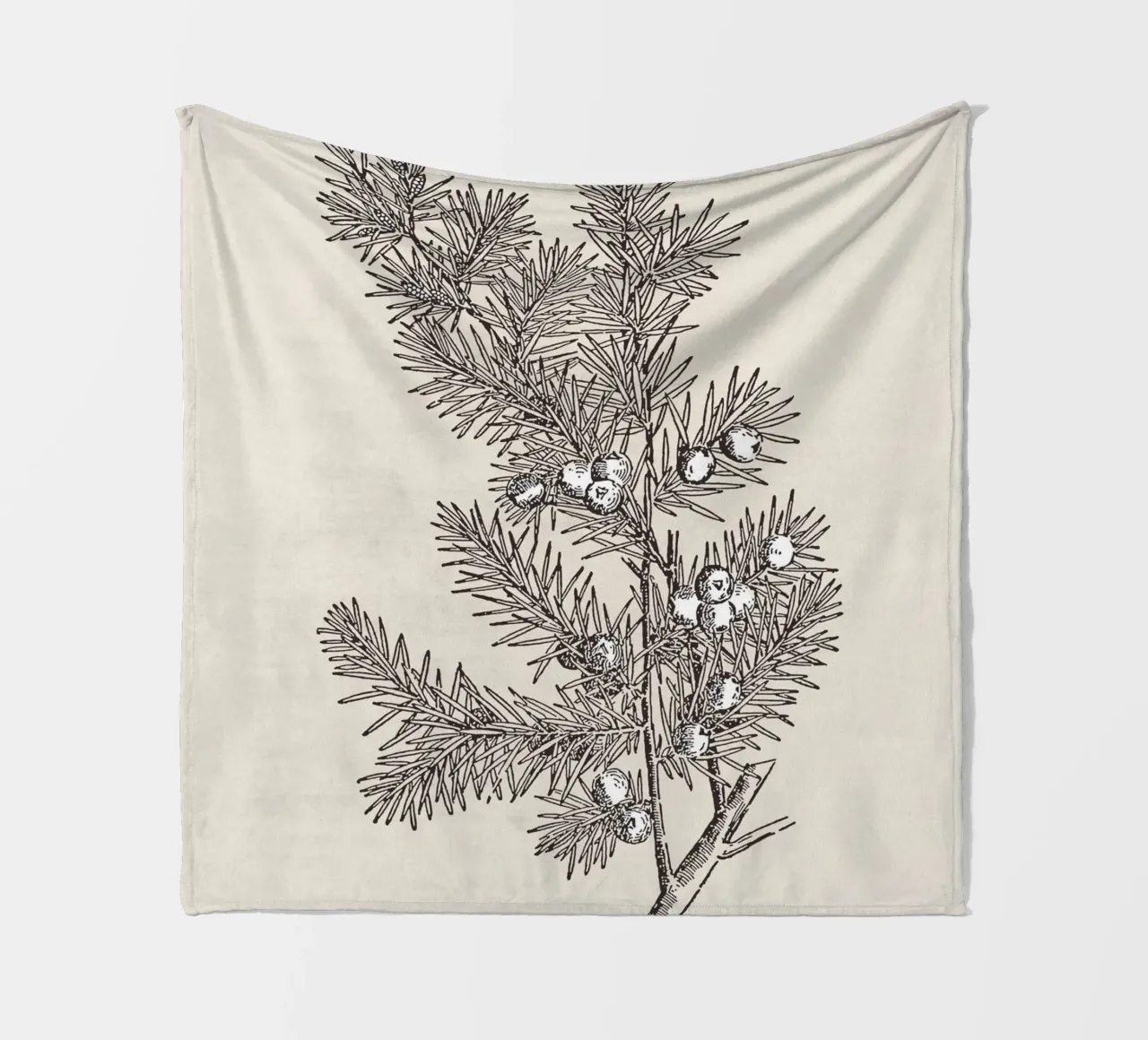 Juniper Branch Sketch no. 2 coperta in pile da apoloprints