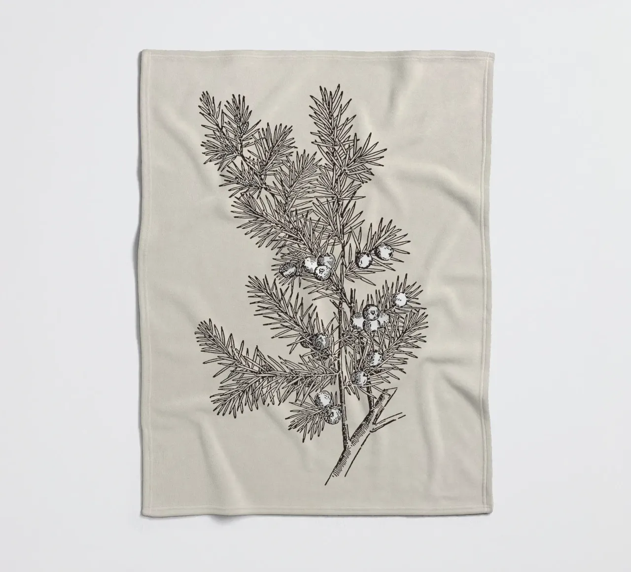 Juniper Branch Sketch no. 2 coperta in pile da apoloprints