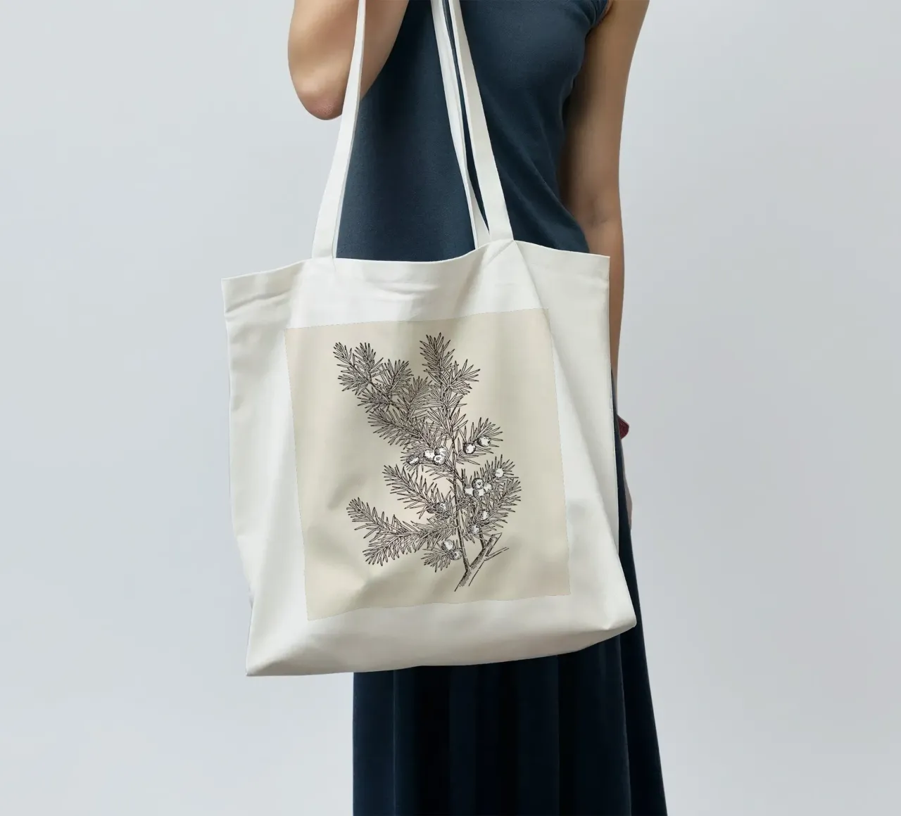 Juniper Branch Sketch no. 2 borsa in juta da apoloprints