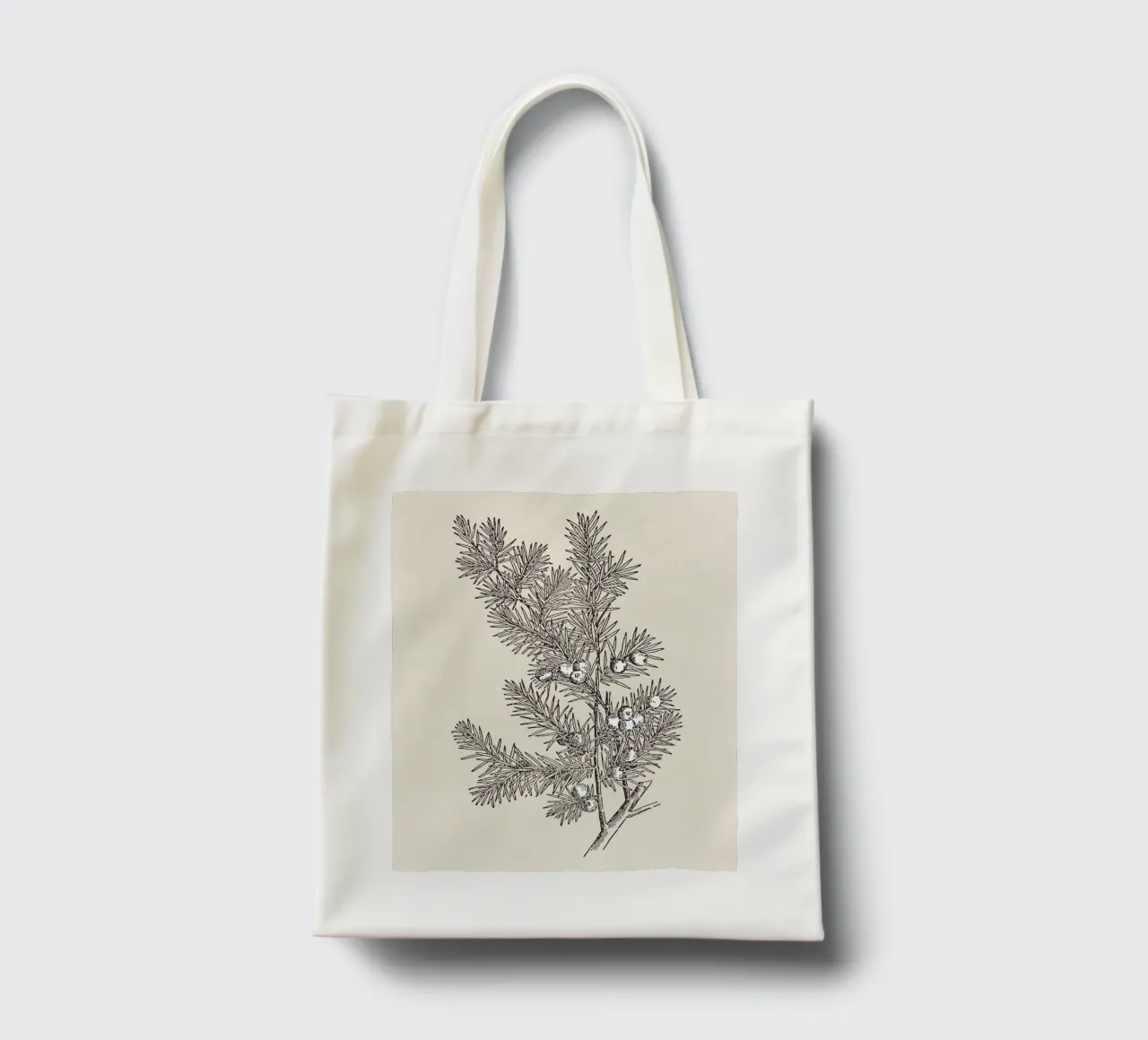 Juniper Branch Sketch no. 2 borsa in juta da apoloprints