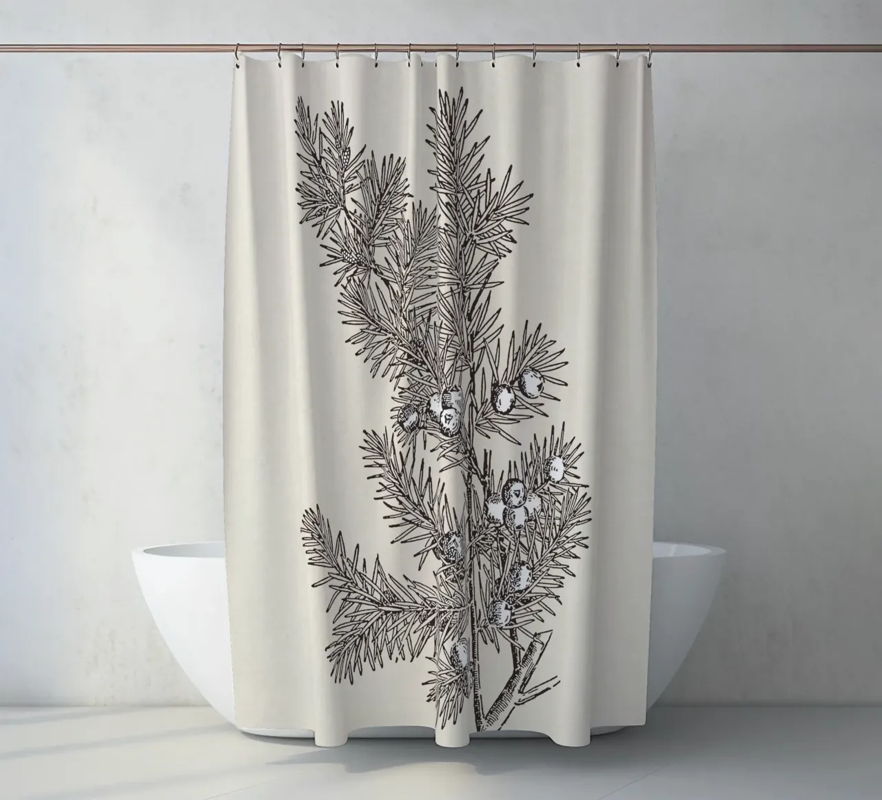 Juniper Branch Sketch no. 2 tenda da doccia da apoloprints