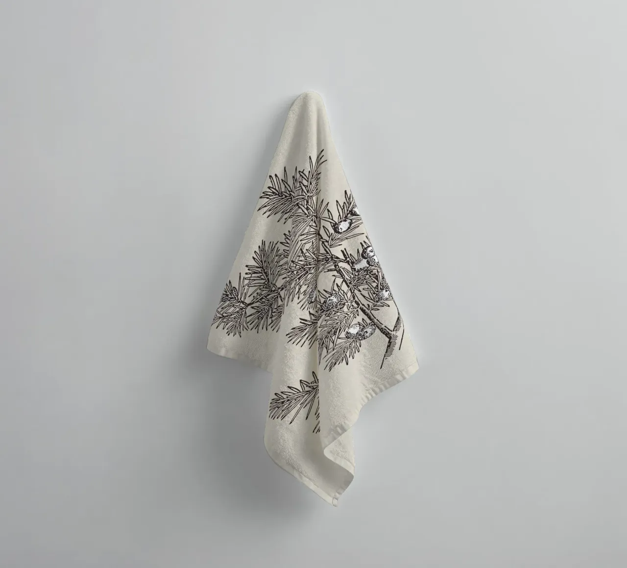 Juniper Branch Sketch no. 2 towel by apoloprints