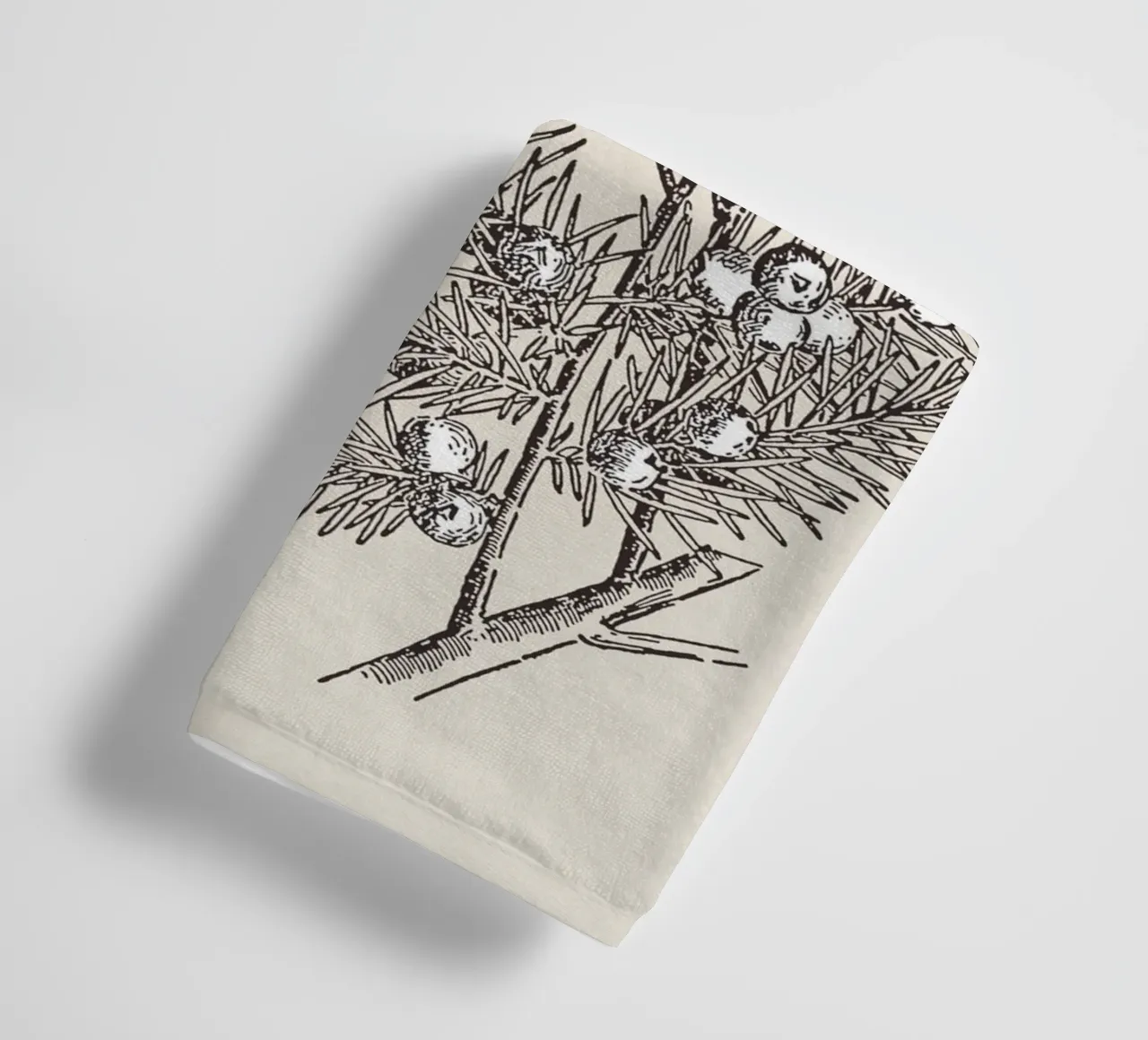 Juniper Branch Sketch no. 2 towel by apoloprints