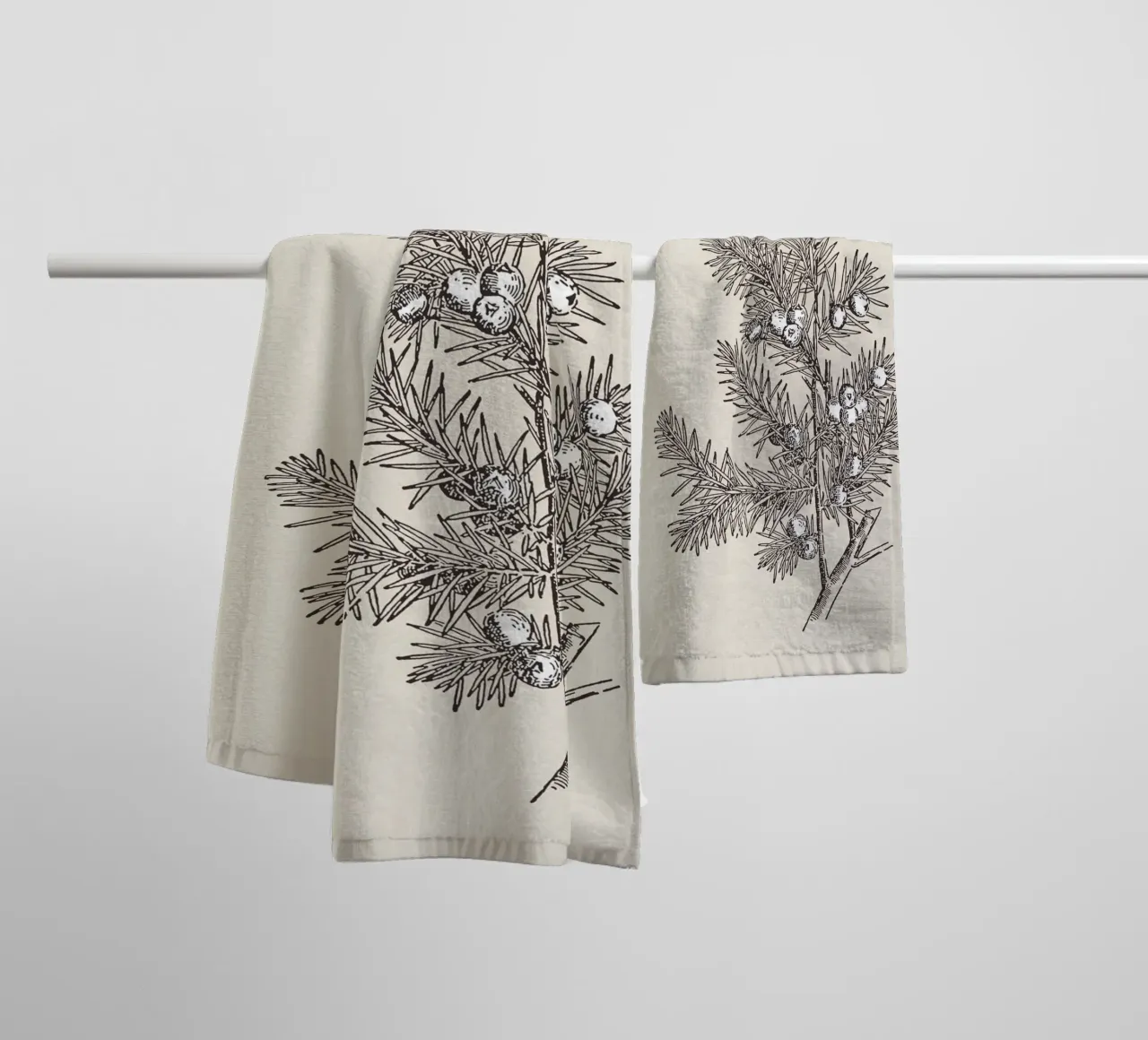 Juniper Branch Sketch no. 2 towel by apoloprints